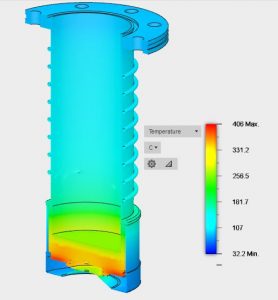 Edwards EO4 Diffusion Pump Thermal Modeling - DC 705, No Cooling, Internal View, Legend