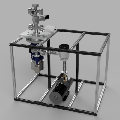 Small Scale Multipurpose High Vacuum Chamber Conflat Table Assembly
