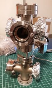 High Vacuum System V4 Build Pic 7 5-Way 2.75" Conflat Cross with Viewport