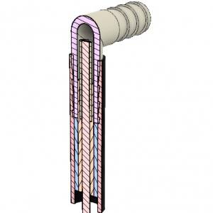 Inline Thermocouple Adapter CAD Cross-Sectional View