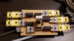 Thermocouple Testing with Adapter Plugs and Amplifier Board