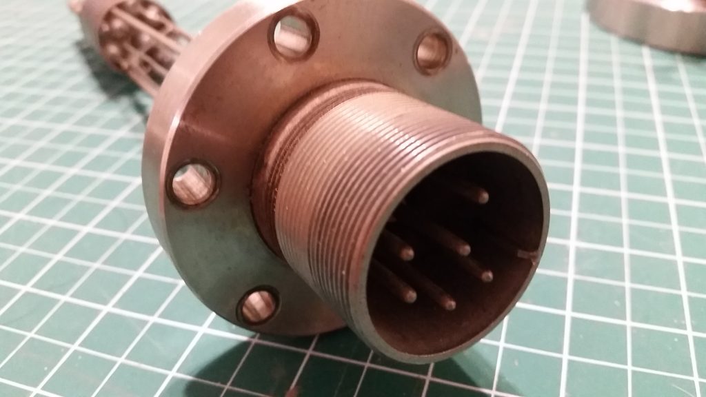 Custom 6-Pin High Voltage Conflat Feedthrough Back