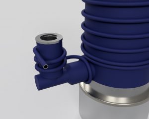 Edwards EO4 Diffusion Pump - Updated Model with Full Cooling Lines Close-Up