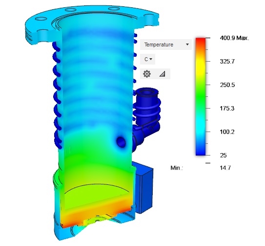Edwards EO4 Diffusion Pump Thermal Analysis - Cross Sectional View 2