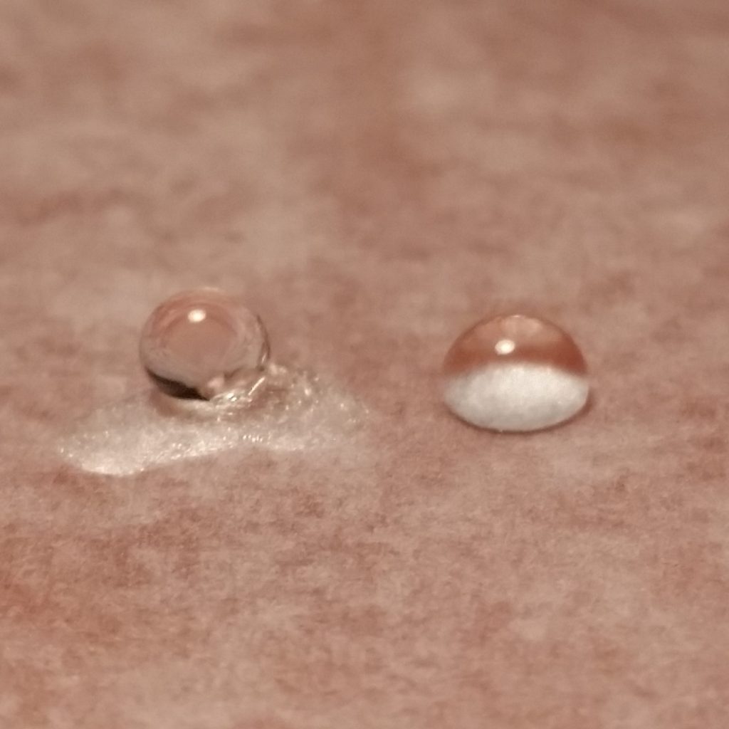 Water Drop Test with Electrospun Hot Glue