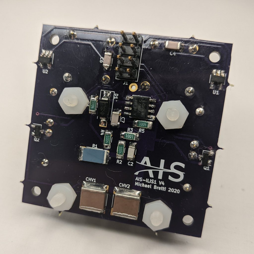 AIS-ILIS1 Electrospray Thruster V4 Board with Test Load Assembly Back