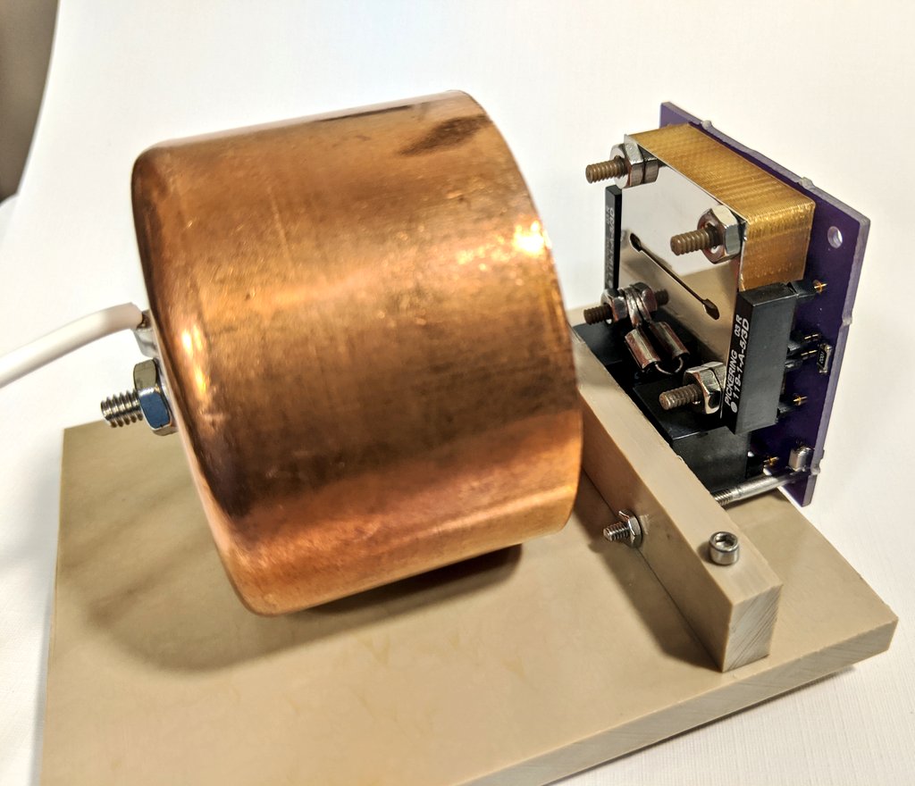 AIS-ILIS1 Ionic Liquid Electrospray Thruster V6 Assembly Mounted to Faraday Cup Test Stand