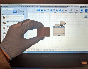 AIS-EHT1 Micro End Hall Thruster - Sublimation Fuel Tank Next to CAD Full Scale SIDE