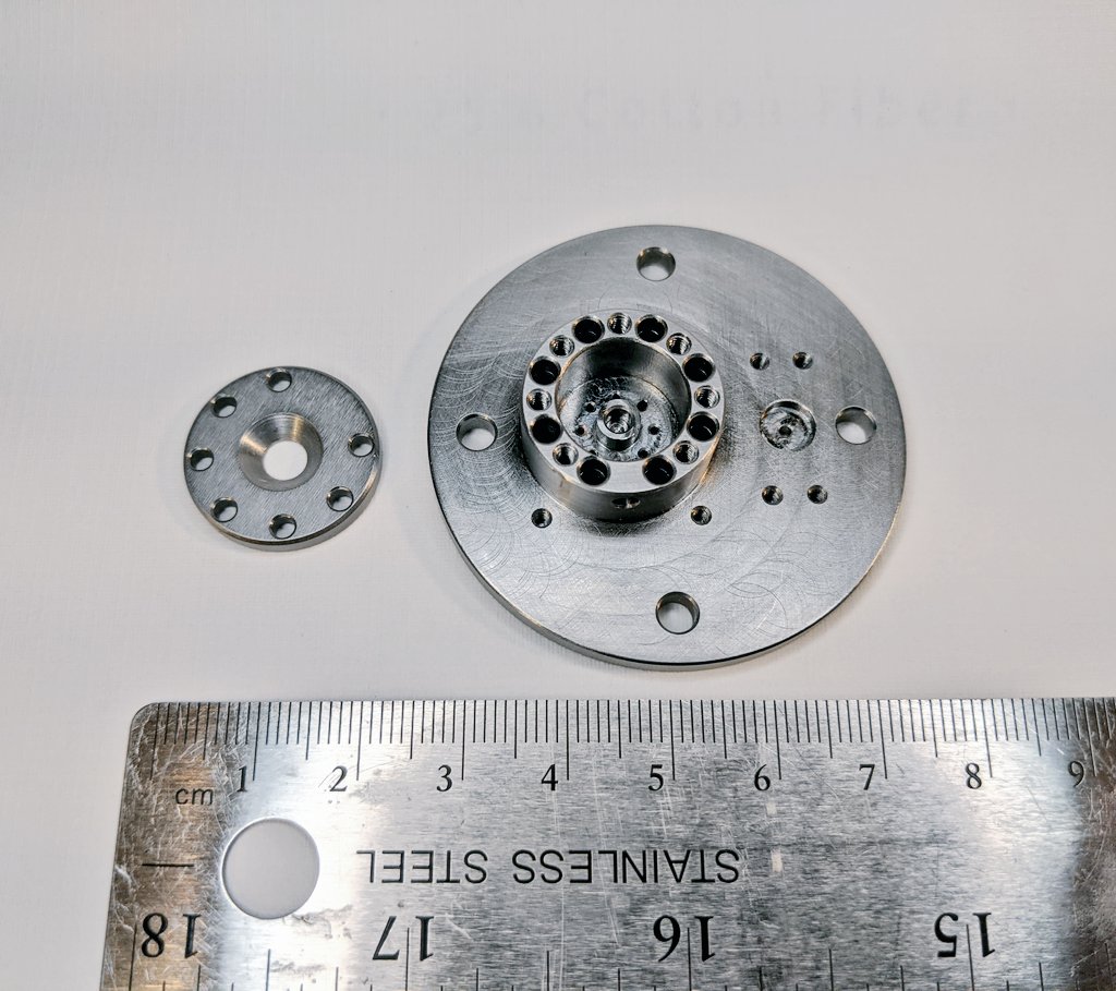 AIS-EHT1 Micro End Hall Thruster - Body and Top Pole Piece Size Comparison