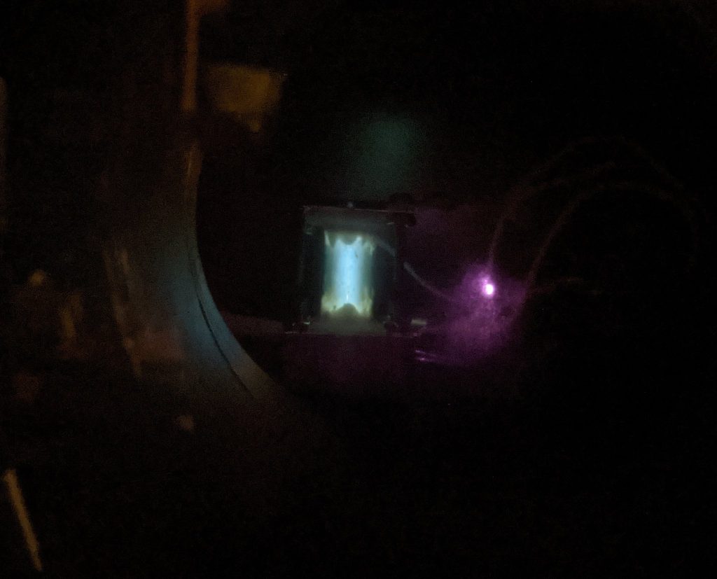 Adamantane Sublimation and Glow Discharge Ionization Test 4 - 1W Adamantane Plasma